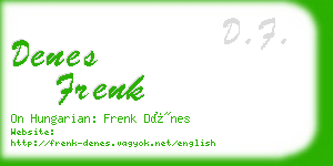 denes frenk business card